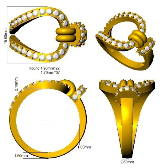9ct Yellow Gold Round Lab Grown Diamond Ring 3