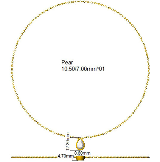 9ct White Gold Pear Lab Grown Diamond Necklace 2