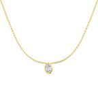 9ct Yellow Gold Pear Lab Grown Diamond Necklace 1