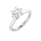 9ct White Gold Round Lab Grown Diamond Ring 1