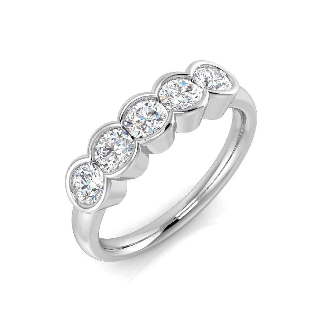 9ct White Gold Round Lab Grown Diamond Ring 1