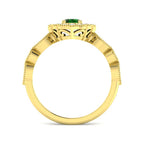 9ct Yellow Gold Oval Emerald and Diamond Ring 2