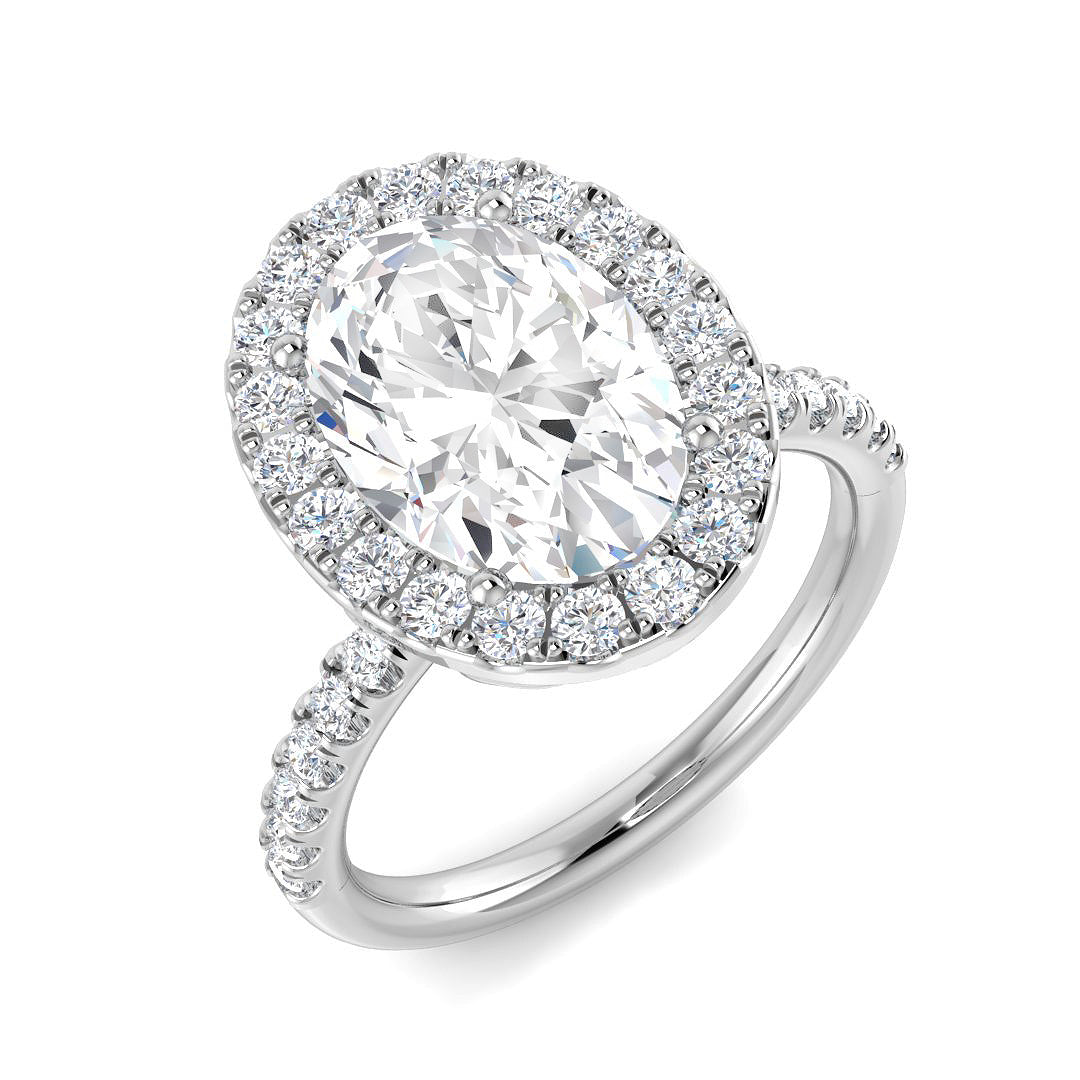 Platinum Oval Lab Grown Diamond Ring 1