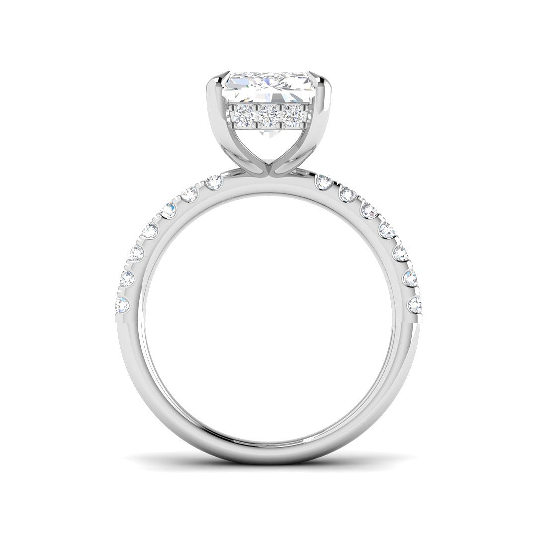 9ct White Gold Radiant Lab Grown Diamond Ring 2