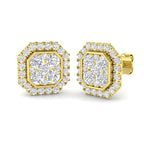 9ct Yellow Gold Round Lab Grown Diamond Earrings 1