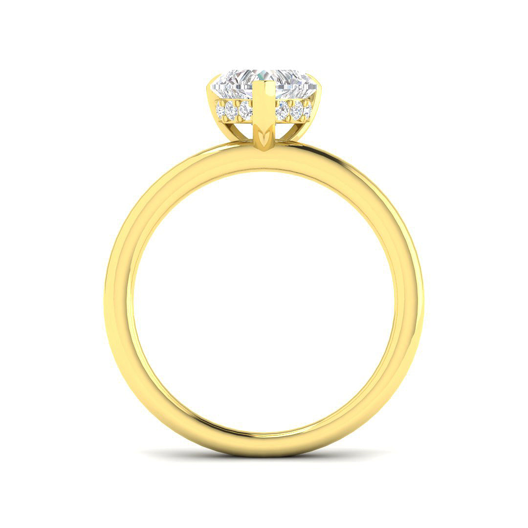 9ct Yellow Gold Heart Lab Grown Diamond Ring 2