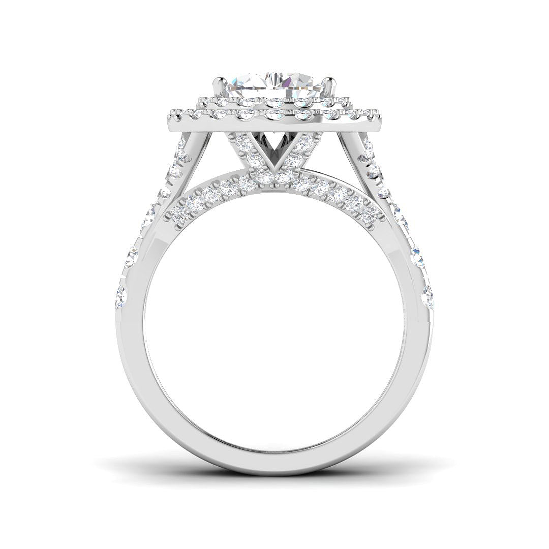 9ct White Gold Pear Lab Grown Diamond Ring 2