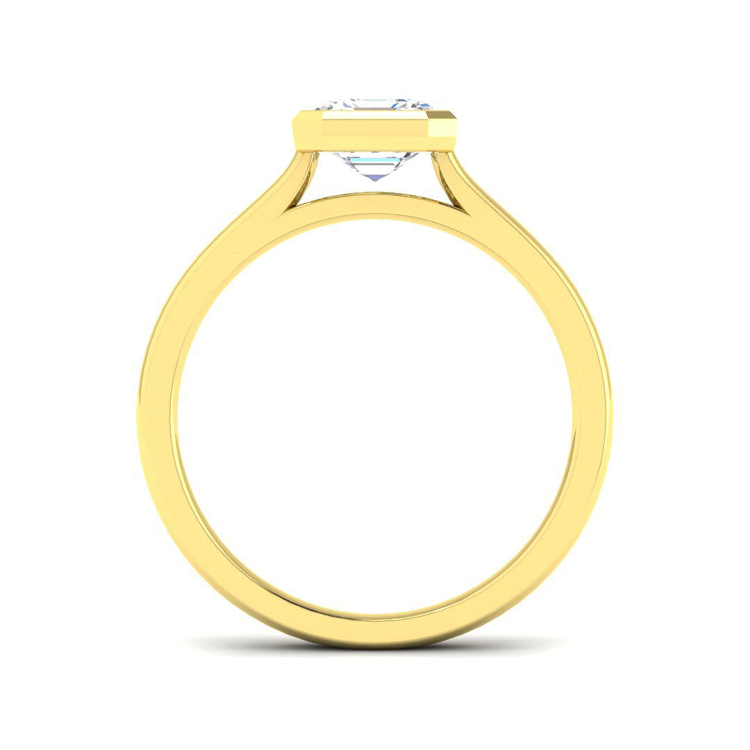 9ct Yellow Gold Asscher Cut Lab Grown Diamond Ring 2