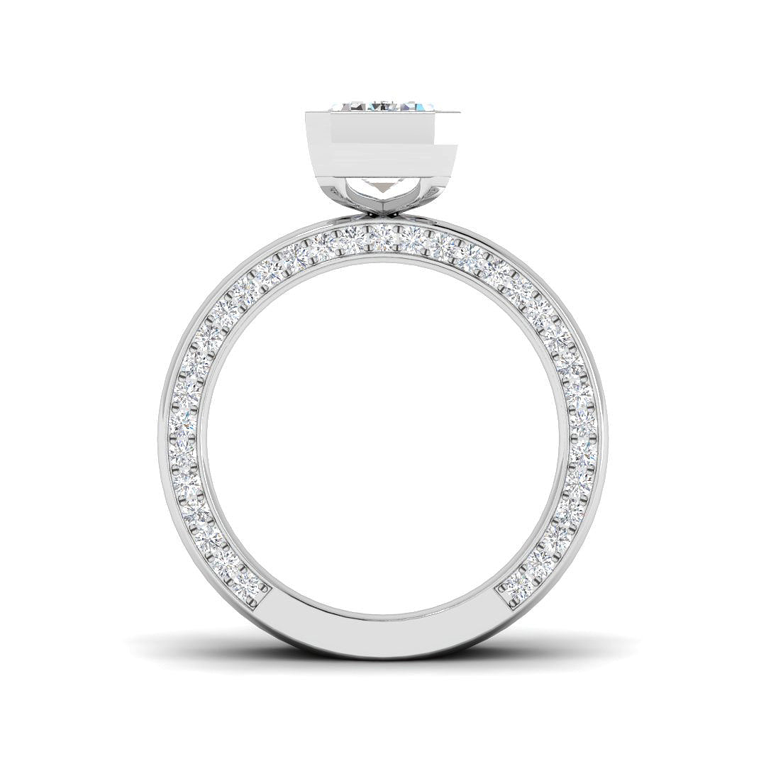 9ct White Gold Emerald Cut Lab Grown Diamond Ring 2