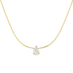 9ct Yellow Gold Pear Lab Grown Diamond Necklace 1