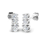 9ct White Gold Round Lab Grown Diamond Earrings 1