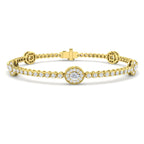9ct Yellow Gold Oval Lab Grown Diamond Bracelet 1