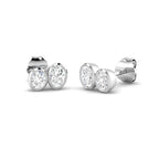 9ct White Gold Oval Lab Grown Diamond Earrings 1