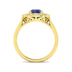 9ct Yellow Gold Oval Tanzanite and Diamond Ring 2