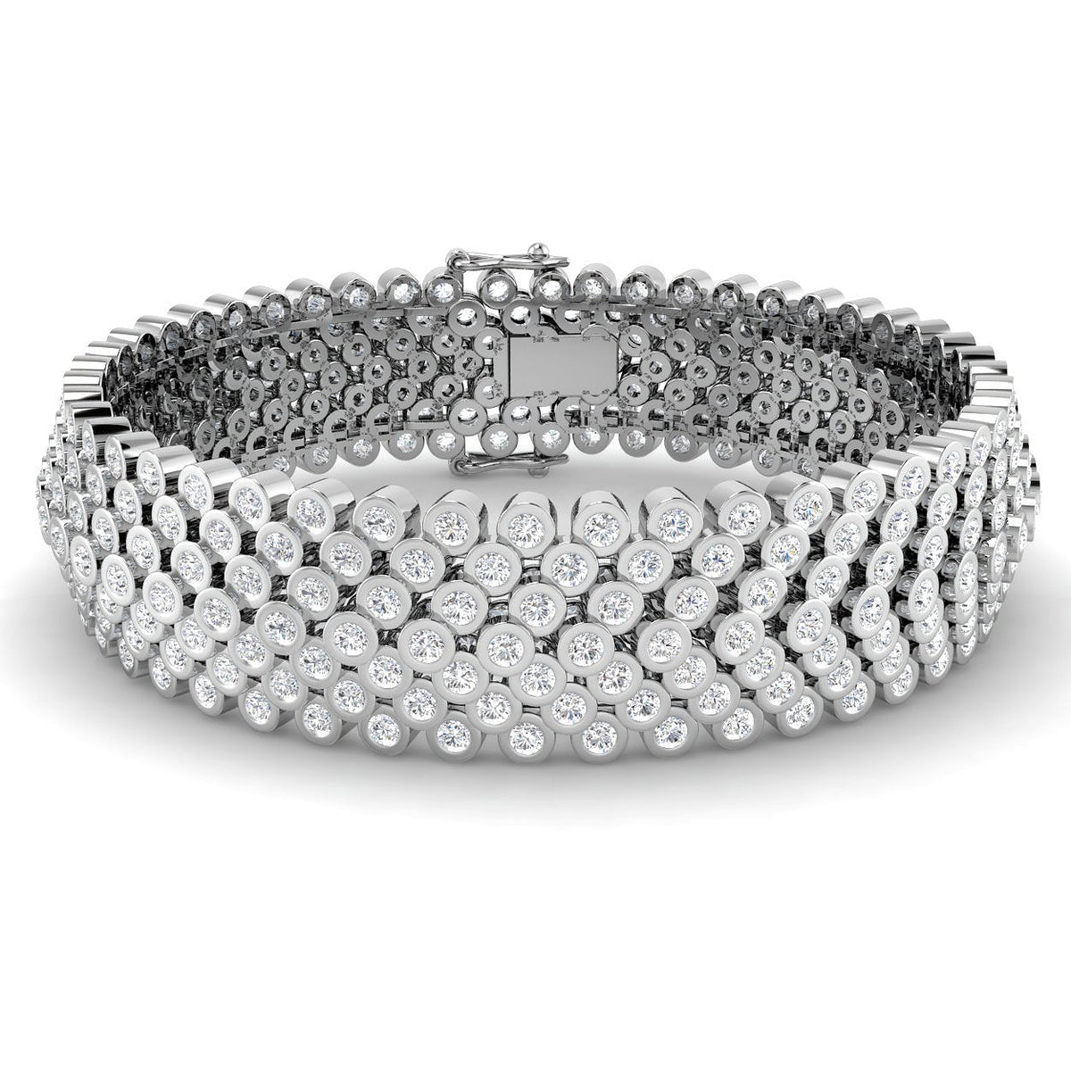 9ct White Gold Round Lab Grown Diamond Bracelet 1