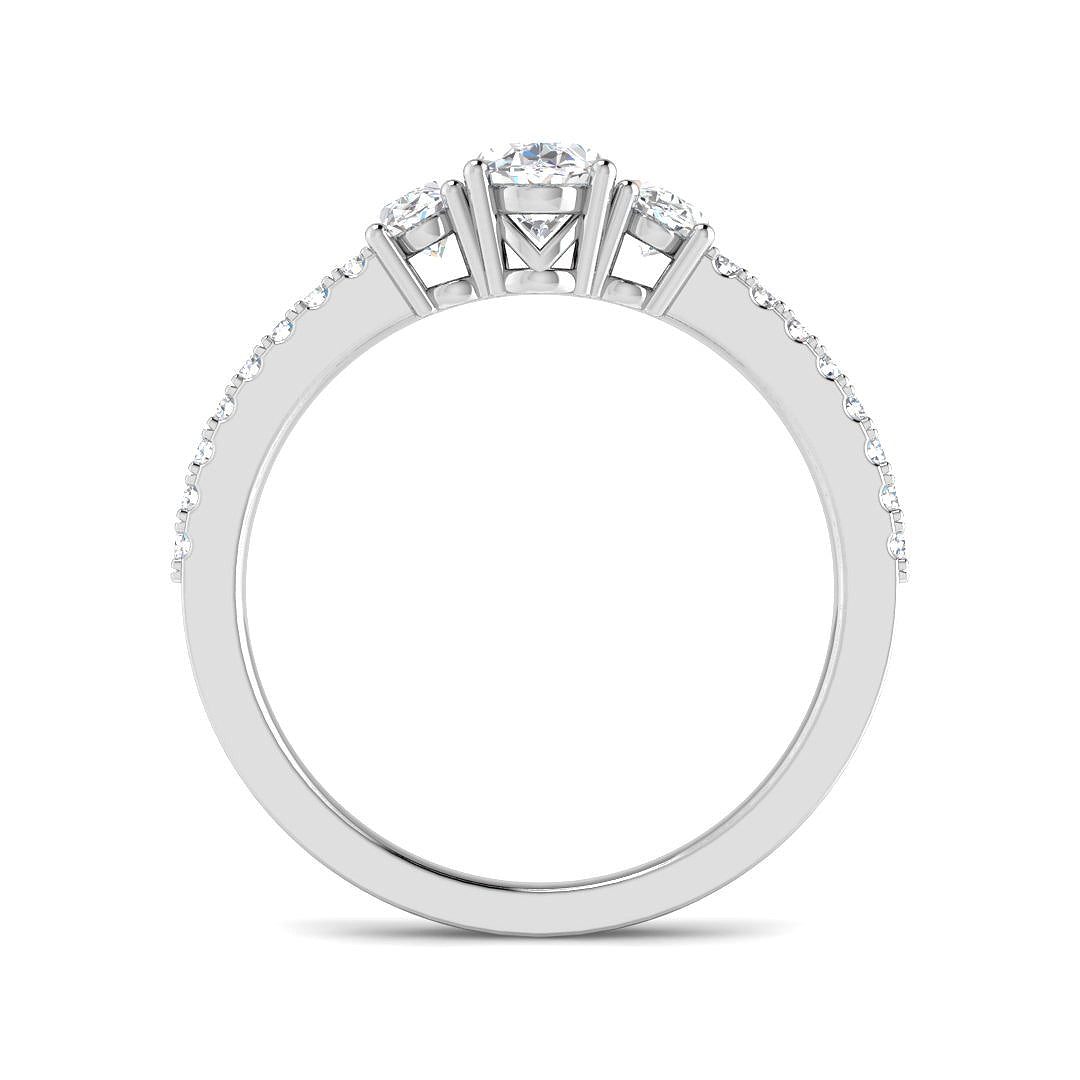 9ct White Gold Oval Lab Grown Diamond Ring 2