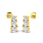 9ct Yellow Gold Round Lab Grown Diamond Earrings 1