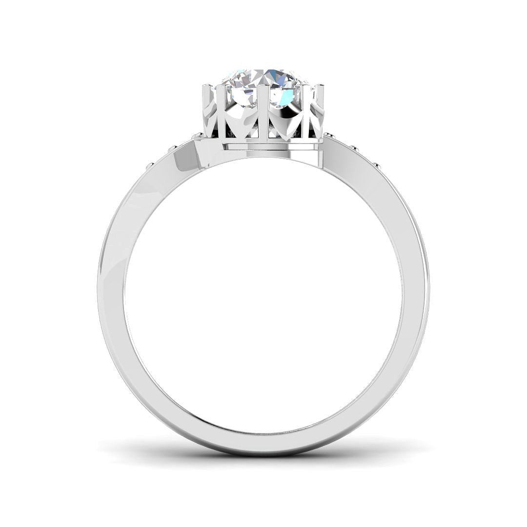 Platinum Round Lab Grown Diamond Ring 2