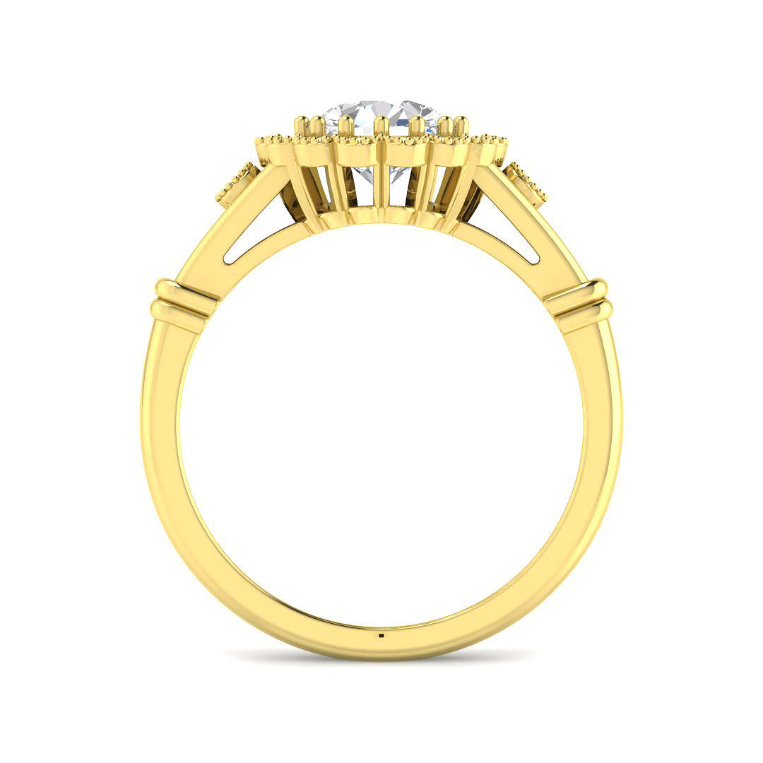 9ct Yellow Gold Round Diamond Ring 2
