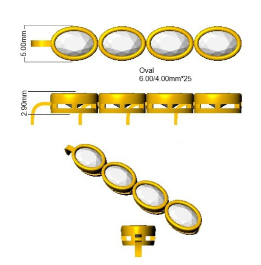 9ct Yellow Gold Oval Lab Grown Diamond Bracelet 2