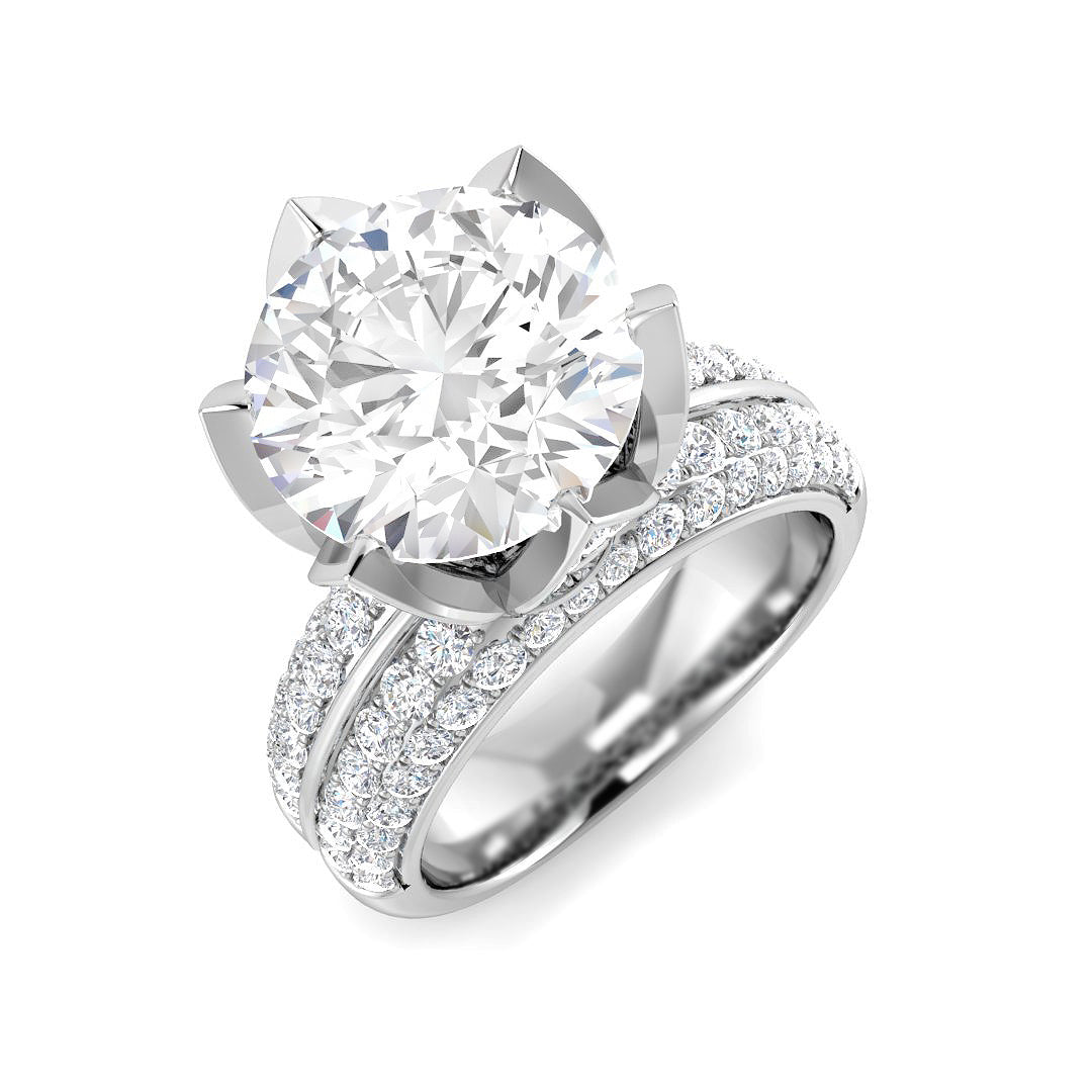 9ct White Gold Round Lab Grown Diamond Ring 1