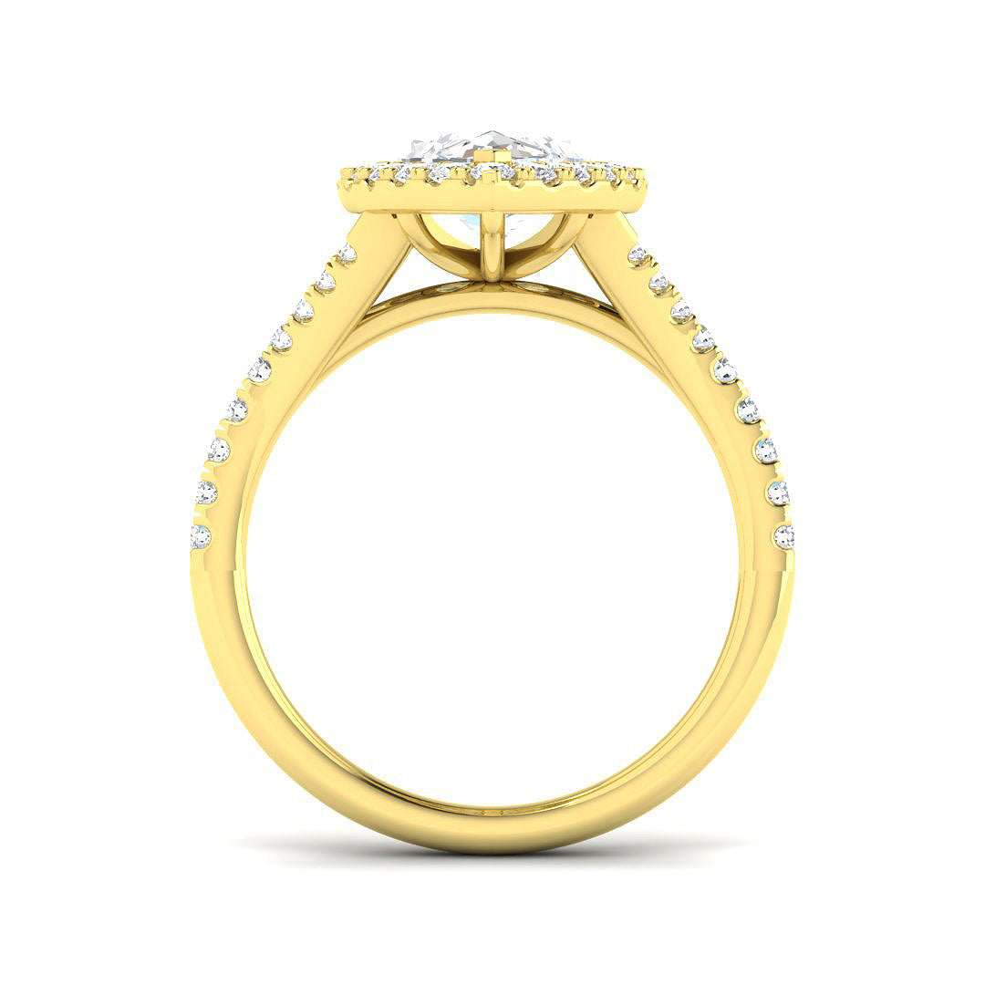 9ct Yellow Gold Marquise Lab Grown Diamond Ring 2