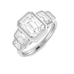 9ct White Gold Emerald Cut Lab Grown Diamond Ring 1