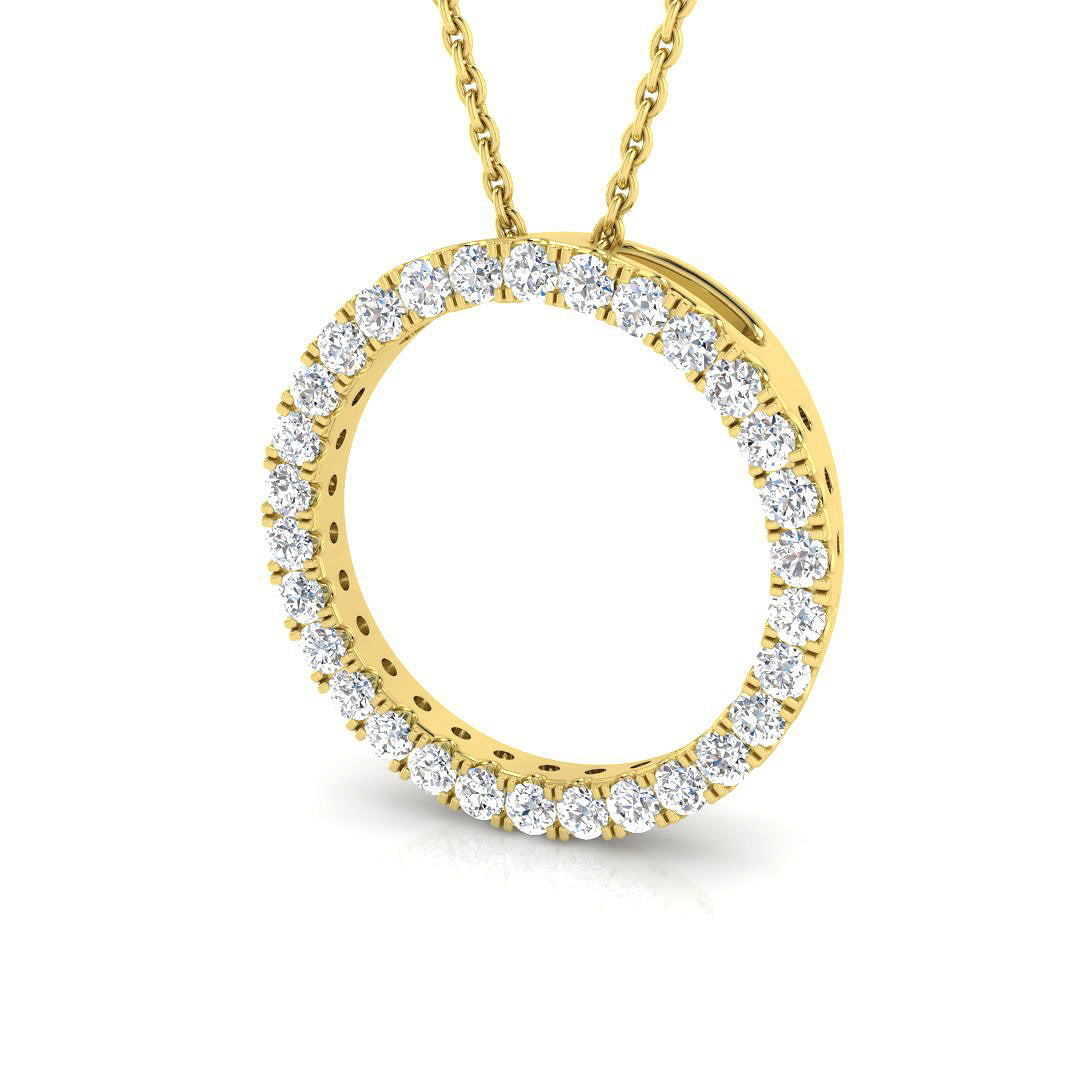 9ct Yellow Gold Round Lab Grown Diamond Pendant 1