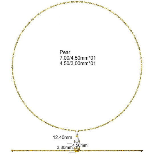 9ct White Gold Pear Lab Grown Diamond Necklace 2