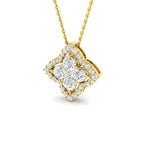 9ct Yellow Gold Round Lab Grown Diamond Pendant 1