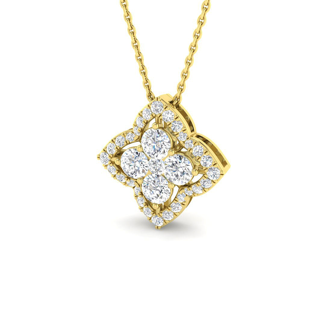 9ct Yellow Gold Round Lab Grown Diamond Pendant 1