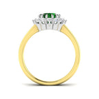 18ct Yellow Gold Oval Emerald and Diamond Ring 2