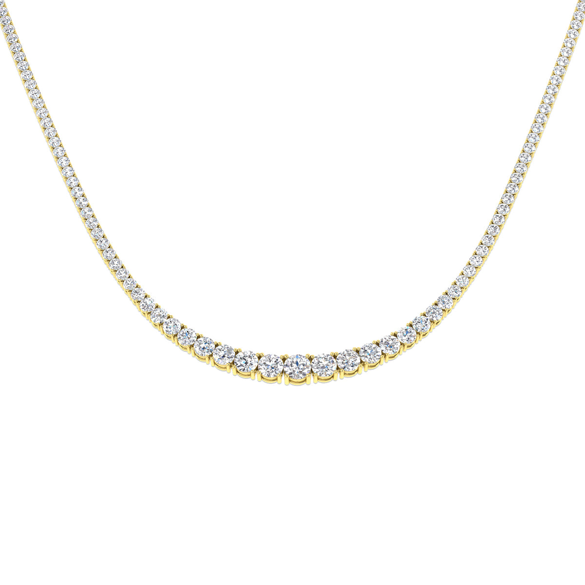 9ct Yellow Gold Round Lab Grown Diamond Necklace 1