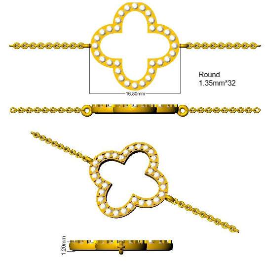 9ct Yellow Gold Round Lab Grown Diamond Bracelet 2
