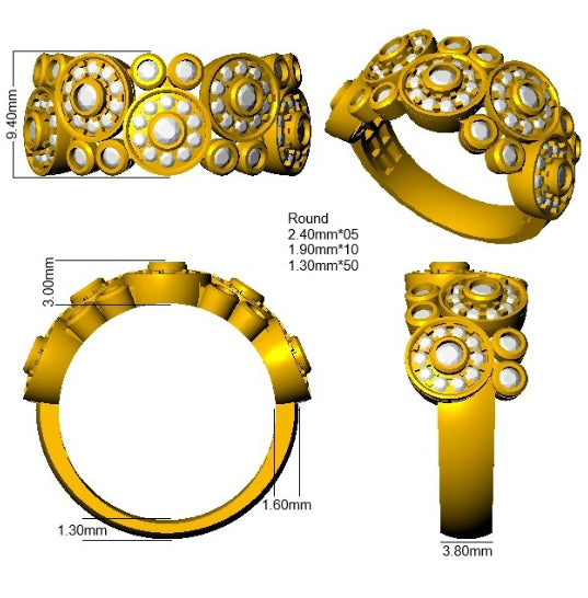9ct Yellow Gold Round Lab Grown Diamond Ring 3