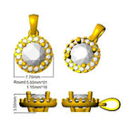 9ct Yellow Gold Round Lab Grown Diamond Pendant 2