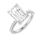 9ct White Gold Emerald Cut Lab Grown Diamond Ring 1