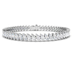 9ct White Gold Marquise Lab Grown Diamond Bracelet 1