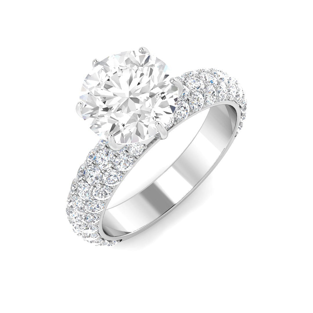 9ct White Gold Round Lab Grown Diamond Ring 1