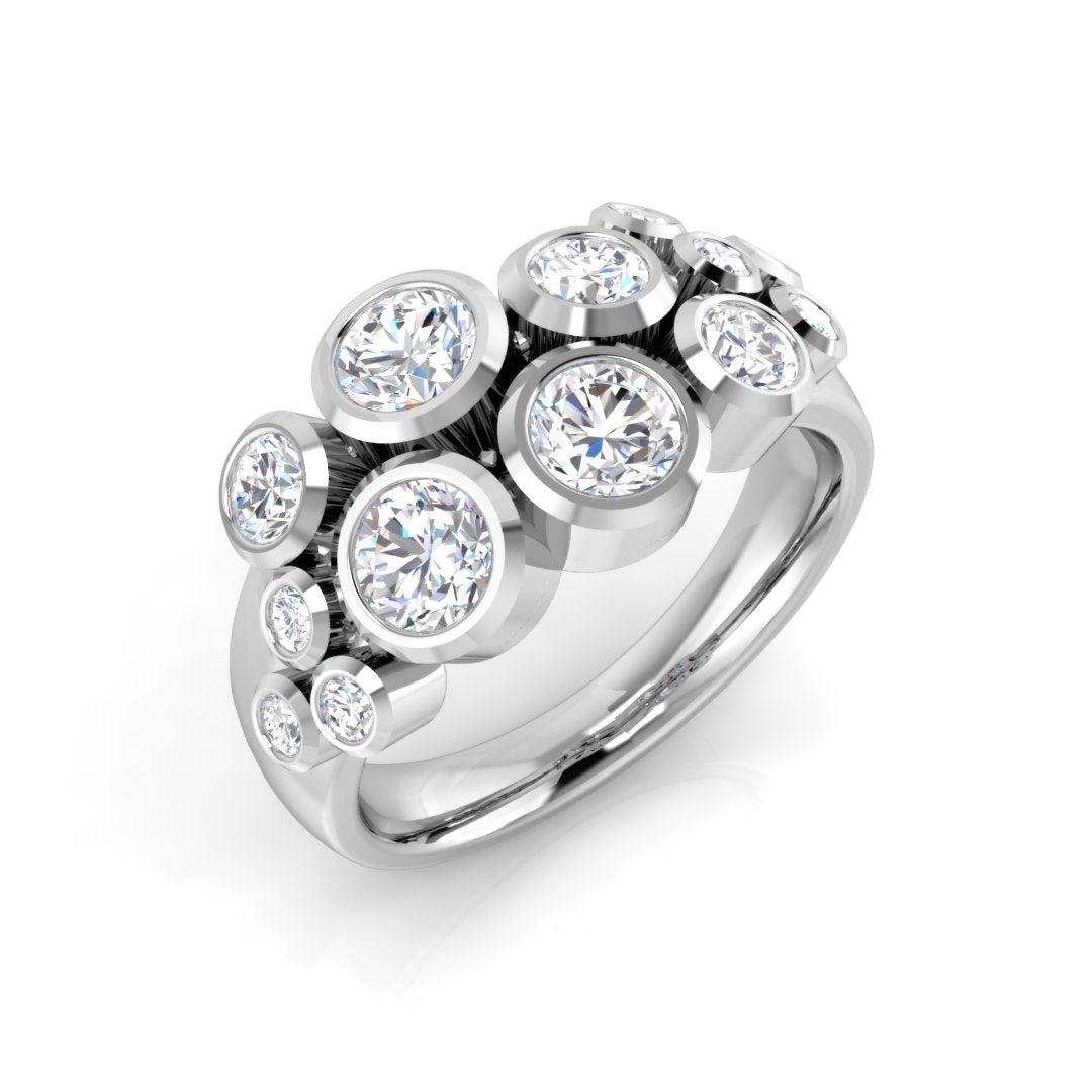 9ct White Gold Round Lab Grown Diamond Ring 1