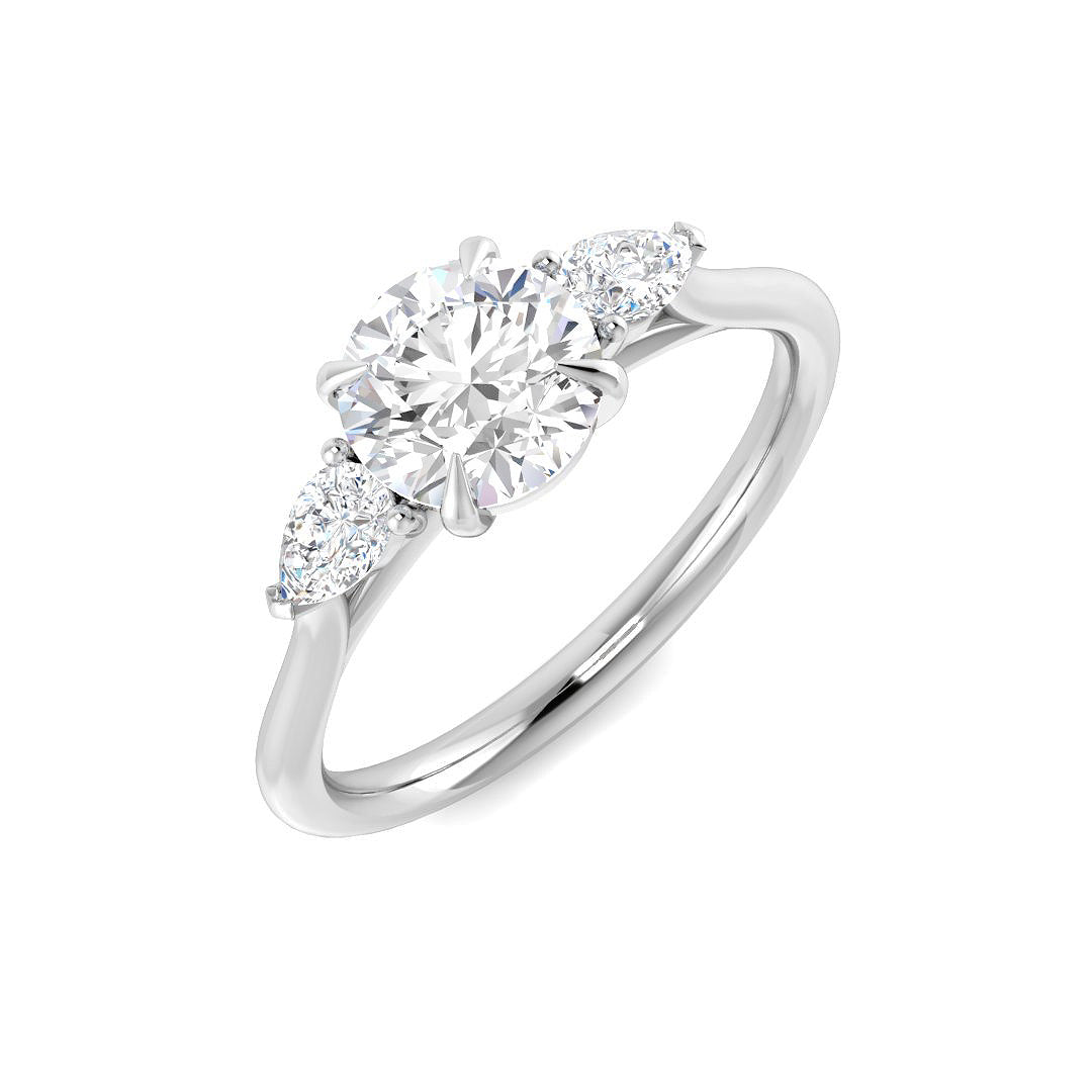 9ct White Gold Pear Lab Grown Diamond Ring 1