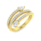 9ct Yellow Gold Oval and Pear Lab Grown Diamond Ring 1