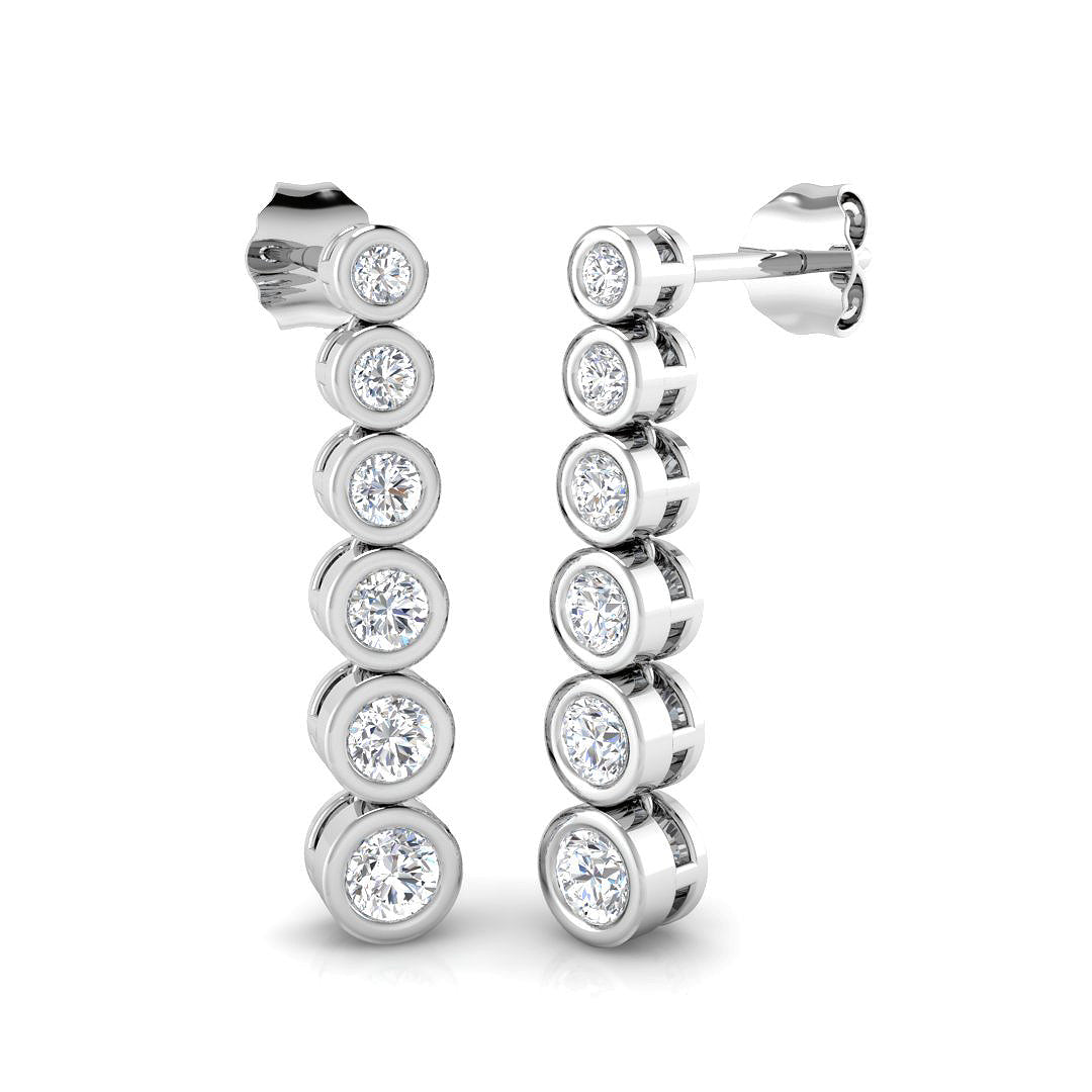 9ct White Gold Round Lab Grown Diamond Earrings 1