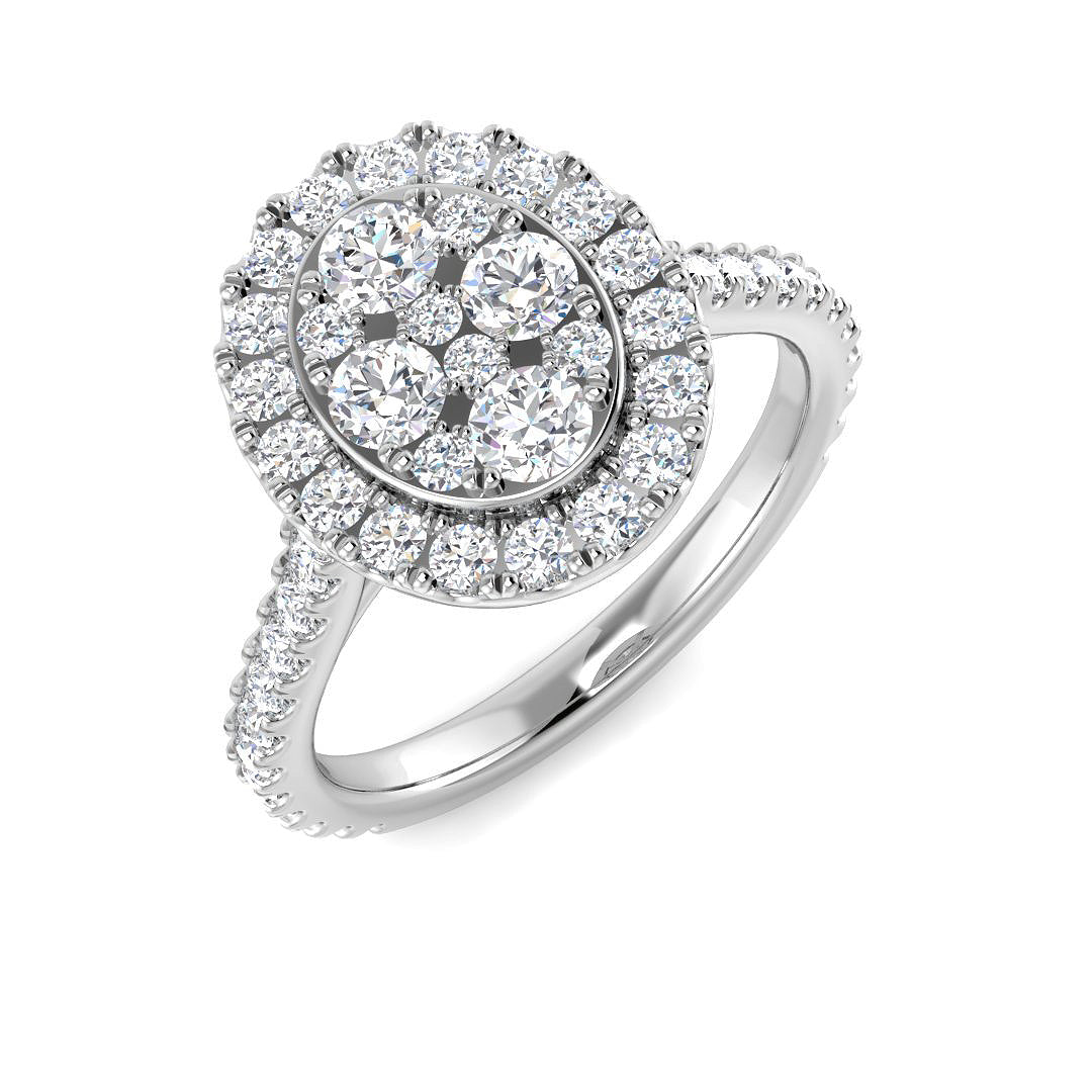9ct White Gold Round Lab Grown Diamond Ring 1