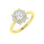 9ct Yellow Gold Cushion Diamond Ring 1