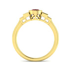 9ct Yellow Gold Baguette and Oval Ruby and Diamond Ring 2