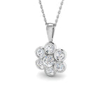 9ct White Gold Round Lab Grown Diamond Pendant 1