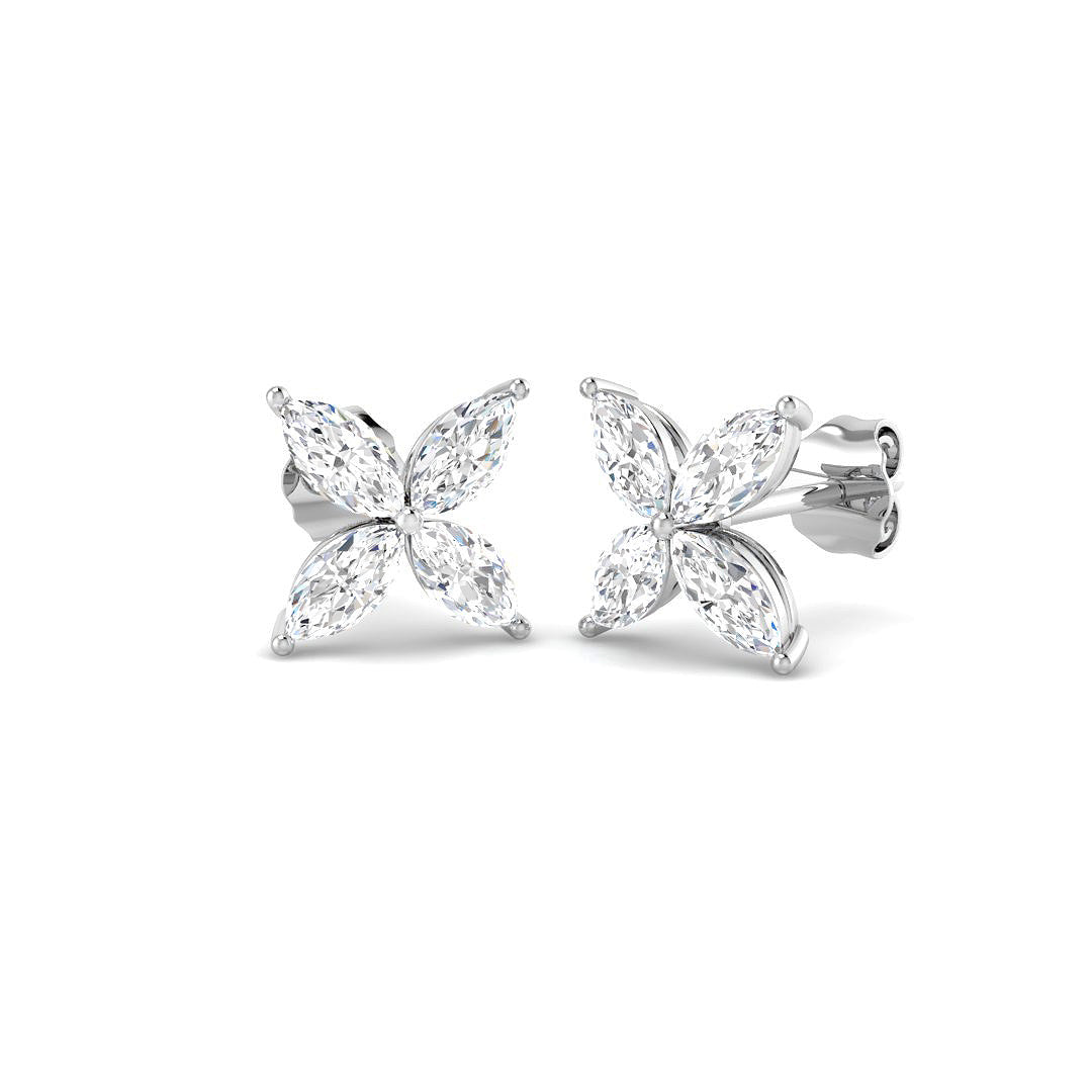 9ct White Gold Marquise Lab Grown Diamond Earrings 1