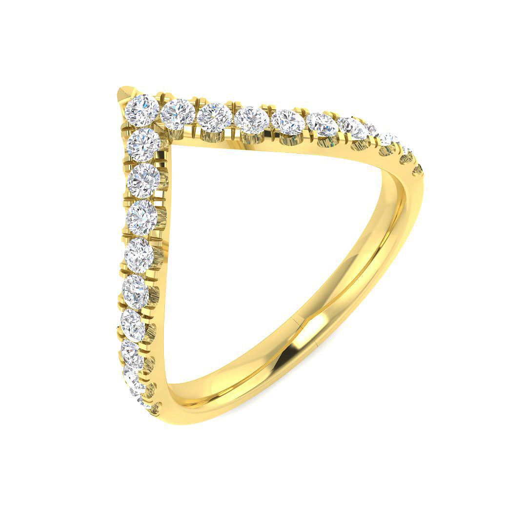 9ct Yellow Gold Round Lab Grown Diamond Ring 1