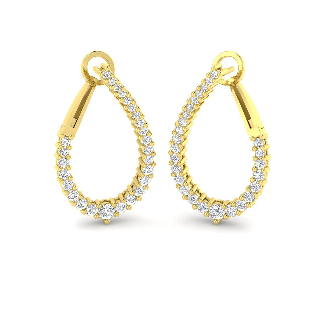 9ct Yellow Gold Round Lab Grown Diamond Earrings 1